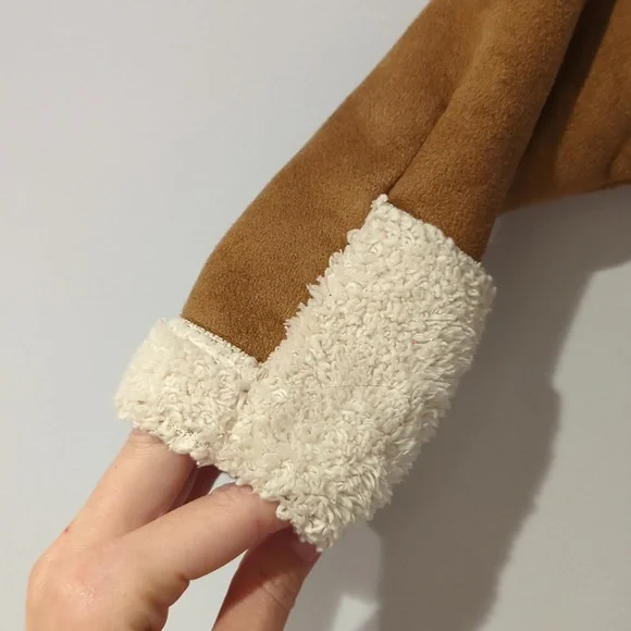 Baby Gap Faux Suede Sherpa Lined Bodysuit Snow Winter Bunting 6-12 Months - Picture 4 of 5